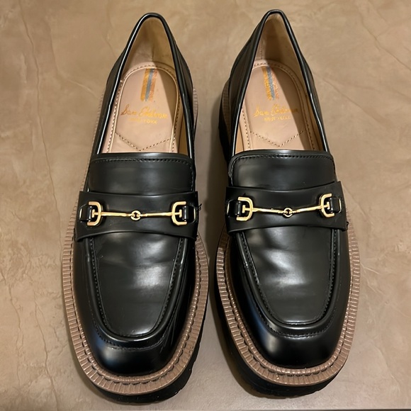 SAM EDELMAN LAURS BLACK LOAFERS - Picture 4 of 11